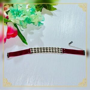 Steve Madden Gold Tone & Red Accent Choker –Holiday Party,” “New Year’s Eve,”